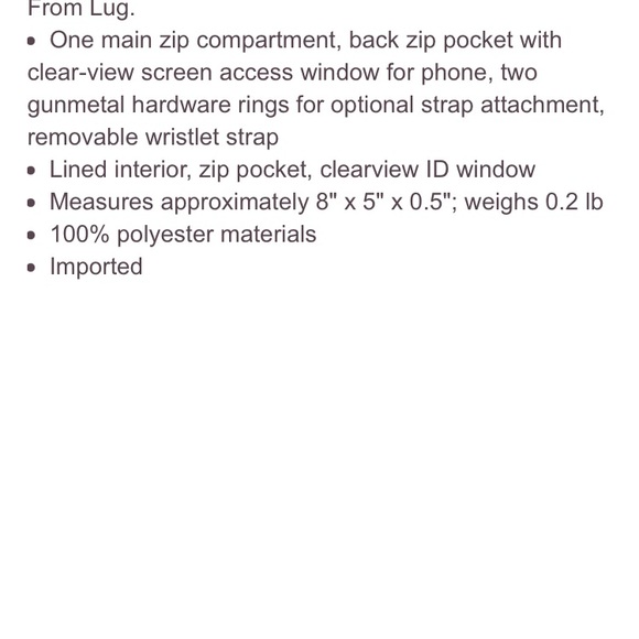 NWT Lug Peekaboo Phone Pouch - Picture 4 of 6